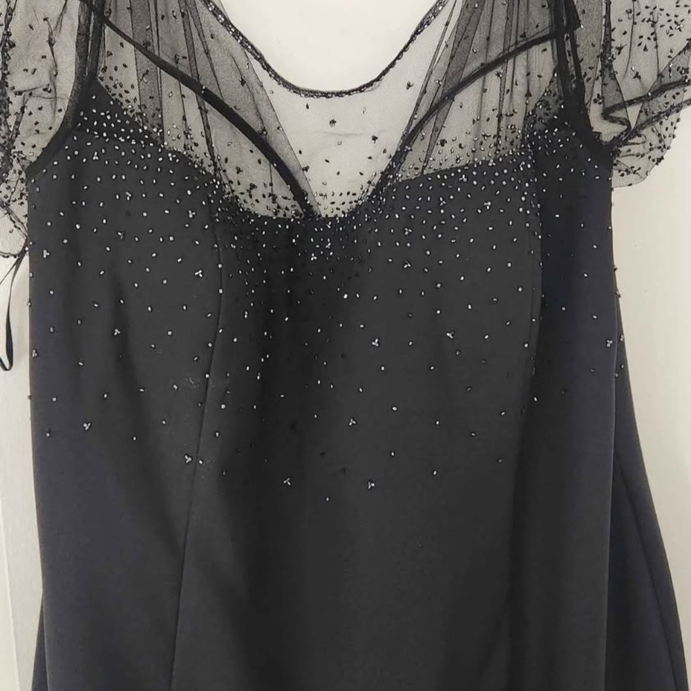 Michaelangelo Strapless Black Dress with Embellishments